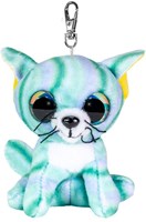 Lumo Stars portachiavi peluche gatto Clover turchese bianco 8,5cm
