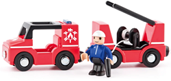Woody set auto dei pompieri - treno giocattolo con camion dei pompieri e aggancio magnetico