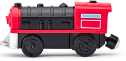 Woody locomotiva giocattolo elettrica rossa - treno in plastica con macchinista