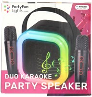 Set karaoke duo party speaker con due microfoni nero wireless-2