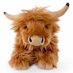 Living Nature peluche mucca Highland sdraiata giocattolo morbido