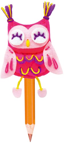 Avenir topper per matita gufo - topper colorato in plastica per bambini