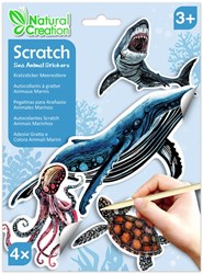 Avenir scratch stickers animali marini - adesivi creativi per bambini