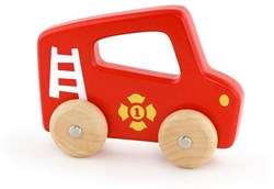 Viga Toys camion dei pompieri in legno con maniglia da 18 mesi giocattolo