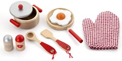 Viga Toys Set da cucina rosso da 9 pezzi. 3+