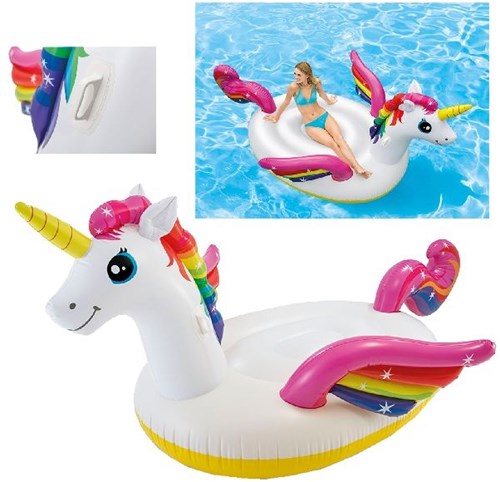 Intex materassino unicorno gonfiabile piscina spiaggia 287x193x165 cm