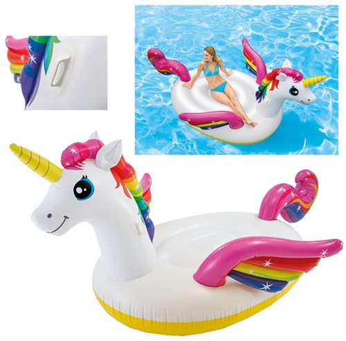 Intex materassino unicorno gonfiabile piscina spiaggia 287x193x165 cm-3