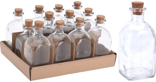 Excellent Houseware bottiglia in vetro con tappo 120ml - vetro trasparente decorativo
