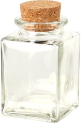 Excellent Houseware barattolo in vetro con tappo in sughero 80ml trasparente cucina