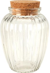 Excellent Houseware barattolo in vetro con coperchio in sughero 280ml trasparente