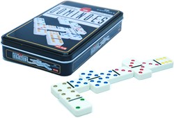Longfield Games gioco domino doppio 6 in latta con punti colorati