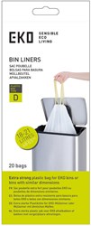 Sacchetti spazzatura cucina EKO 18-21 litri con laccetto - 20 pezzi bianchi