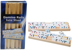 HOT Games supporti in legno per domino - set di 4 pezzi - accessorio da gioco in legno
