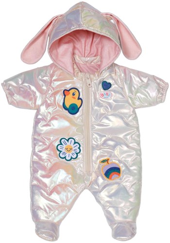 BABY born tuta da neve bambola outfit invernale crema 43 cm orecchie da coniglio-2