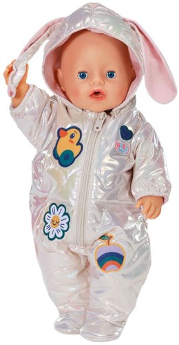 BABY born tuta da neve bambola outfit invernale crema 43 cm orecchie da coniglio-3