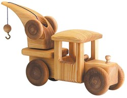 Telleby camion gru in legno giocattolo sostenibile fatto a mano Svezia