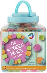 Creative Craft Group set di perline in legno giocattolo - colori pastello, 375 grammi