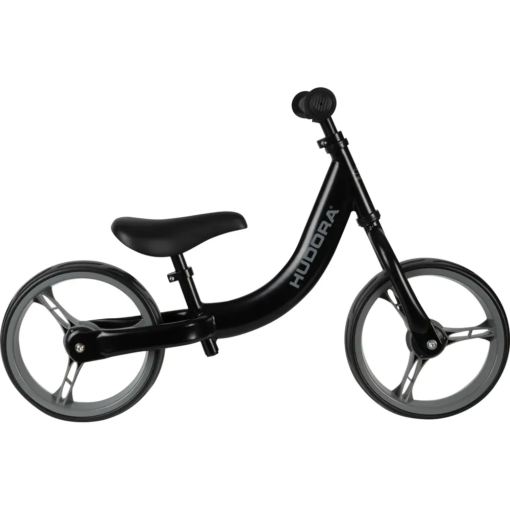 Hudora bicicletta senza pedali Classic nera - Bici per bambini con manubrio regolabile