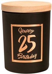 Candela profumata piccola rosa-nera 25 anni decorazione regalo anniversario
