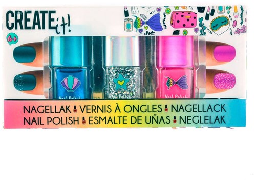 Create it! Smalto Glitter Set - Beauty giocattolo smalti 3 pezzi