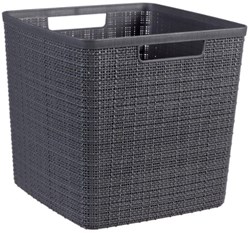 Curver cesta portaoggetti juta quadrata 17L grigio scuro plastica riciclata