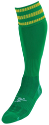 Precision calze da calcio junior verde/oro - 3 Stripe Pro calzini