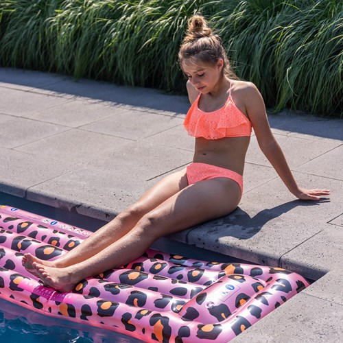 Swim Essentials Materassino Gonfiabile Lusso - Leopardato Oro Rosa Trasparente-2