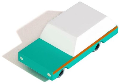 Candylab auto in legno - auto da corsa design verde teal