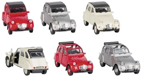 Goki Citroën 2CV auto giocattolo con motore a retrocarica - metallo - scala 1:34-39-2