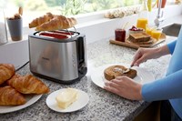 Philips tostapane Viva acciaio inox nero - 8 livelli - fessura larga