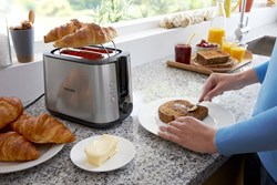 Philips tostapane Viva acciaio inox nero - 8 livelli - fessura larga