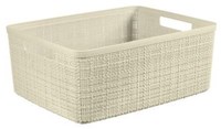 Curver cesta portaoggetti effetto juta 12 litri bianco sporco plastica-2