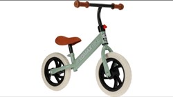 Bicicletta senza pedali verde 12 pollici - bici equilibrio per bambini con sella regolabile