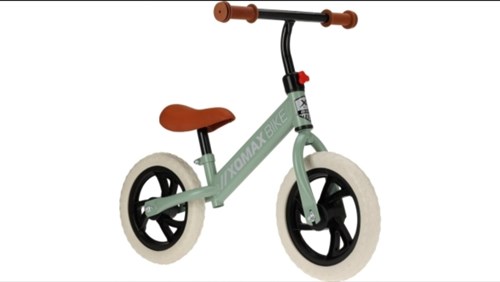 Bicicletta senza pedali verde 12 pollici - bici equilibrio per bambini con sella regolabile