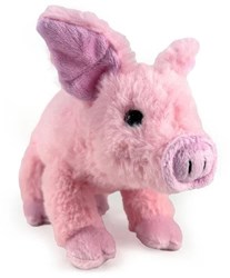 Peluche maialino 24cm rosa con occhi a perla - morbido amico giocattolo