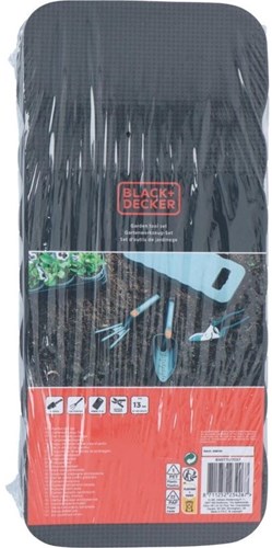 Black+Decker set attrezzi da giardino 4 pezzi con tappetino e forbici da potatura-3