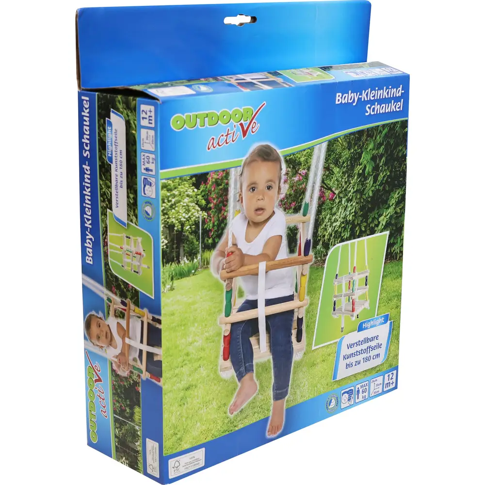 Vedes altalena in legno per bambini da esterno - 30x30cm - giocattolo resistente alle intemperie