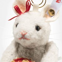 Steiff topo ornamento natalizio grigio chiaro peluche lana edizione limitata-3
