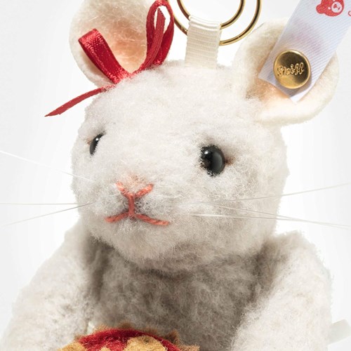 Steiff topo ornamento natalizio grigio chiaro peluche lana edizione limitata-3