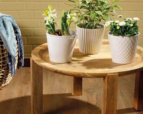 OttoSimon vaso da fiori in ceramica decorativo 4 assortiti bianco moderno-2