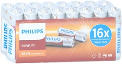 Batterie AA Philips Longlife confezione risparmio 16 pezzi a basso consumo