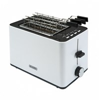 Bourgini tostapane piastra per toast bianco con fessura larga e pinze