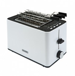 Bourgini tostapane piastra per toast bianco con fessura larga e pinze