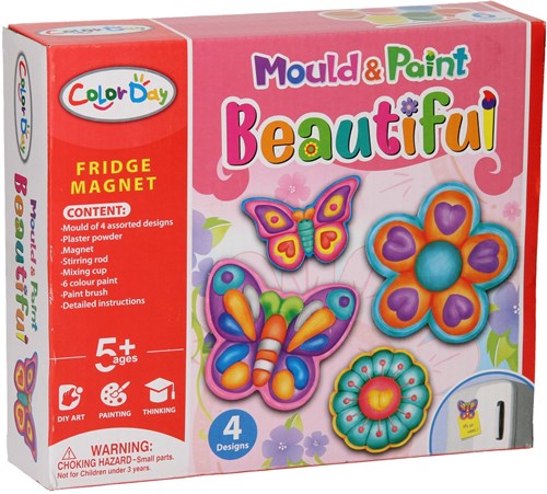 Lobbes set creativo gesso magneti farfalle fiori giocattolo creativo