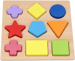 Lobbes puzzle di forme in legno giocattolo educativo 9 pezzi colorato
