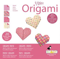 Fridolin Origami piegatura cuori - giocattolo creativo 20 fogli 20x20 cm