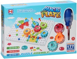 Set di costruzione Magic Plate viti e ingranaggi 177 pezzi giocattolo educativo