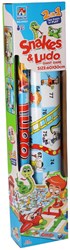 Gioco da tavolo XL doppio lato Ludo e Snakes cartone 60x50 cm gioco bambini
