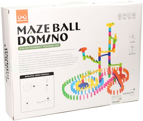 Gioco pista biglie domino 191 pezzi plastica colorata-2