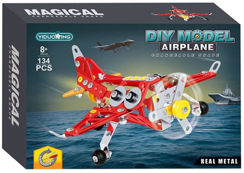 Lobbes set costruzioni metallo aereo giocattolo kit 134 pezzi